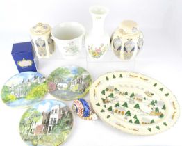 Nine items of collectible pottery to include two Masons Ironstone pottery jars in the 'Ianthe'