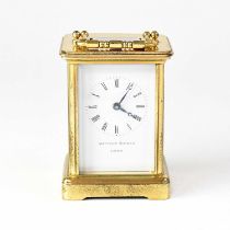 MATTHEW NORMAN; a contemporary single drum movement carriage clock, the white enamelled dial set