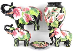 COUNTRY ARTISTS; five items from the 'Inspirations' range c.2002, comprising a large elephant,