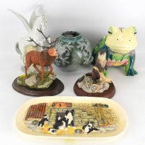 Six items of decorative pottery and ornaments, comprising a large Country Artists 'Inspirations'