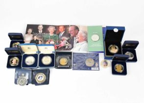 A collection of silver proof commemorative coins by Westminster and Royal Mint, mainly Royal