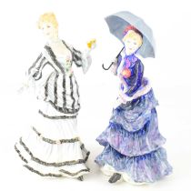 ROYAL DOULTON; two limited edition porcelain figures, comprising HN3473 'Les Parapluies', height