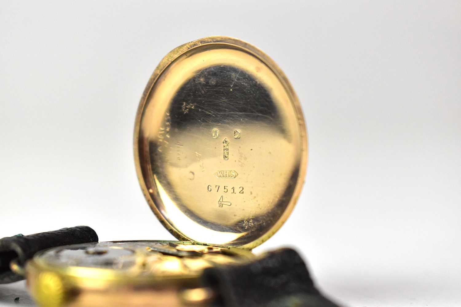 BUREN; a vintage 9ct gold cased gentlemen's wristwatch, the white enamelled dial set with Arabic