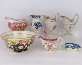 Three items of 18th century porcelain, comprising a Liverpool Pennington small cream jug, c.1785