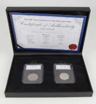 WESTMINSTER; 'The 50th Anniversary of the 50p Coin Pair', featuring two 50p coins in slabs, 1969 and