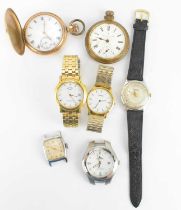 Seven various watches, mostly gentlemen's examples, to include Ingersoll, Rotary, Timex, Tissot