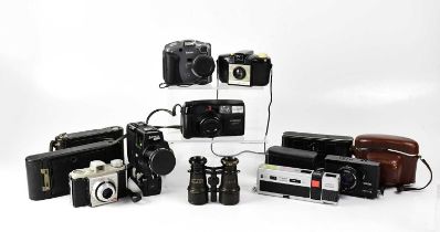 A quantity of vintage cameras to include two Kodak folding plate cameras, a Kodak DC290 digital