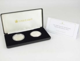 JUBILEE MINT; 'The 2017 United Kingdom Silver Britannia Pair', two encapsulated coins with
