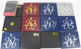 ROYAL MINT; 'United Kingdom Proof Coin Set' 2000 to 2013 (missing 2012) (13).