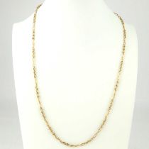 A 9ct rose gold chain and twist link necklace with hoop fastener, length 51cm, approx. 9.4g.