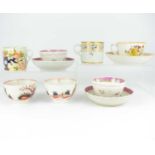 NEWHALL; a collection of tea bowls, coffee cans and teacups of various shapes, patterns and designs,
