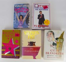 Five celebrity signed books, comprising Maureen Lipman 'Thank You for Having Me', Richard E.