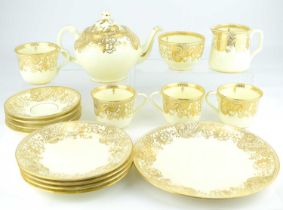 TUSCAN-CHINA; a sixteen-piece china tea set made to be used in the VIP quarters/restaurant on the