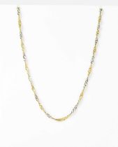 A 14k multi-colour link chain necklace, length 45cm, approx. 2.9g.