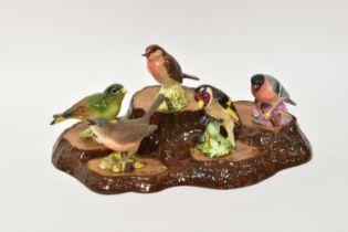 BESWICK; four bird figures comprising 2105 Greenfinch, matte glazed 2106 Whitethroat, 980, 2273