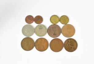 A large collection of pre-decimal coins to include George V and George VI sixpences, silver three