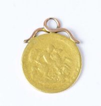 A George III Sovereign, 1817, on pendant mount. Condition Report: - Approx. 8.1g. Heavily worn.