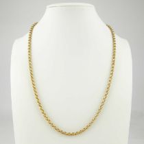 A 9ct gold belcher link necklace with ring clasp, length 46cm, approx. 7.3g.
