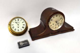 SEWELL OF LIVERPOOL; a brass cased porthole clock with Topham Clocks single drum movement, serial