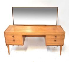 HANDCRAFT QUALITY FURNITURE; a mid-20th century teak bedroom suite comprising a wardrobe 172 x 123 x