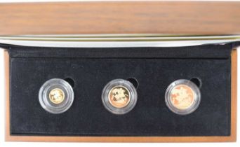 THE ROYAL MINT; a '2010 UK Gold Proof Sovereign Three-Coin Collection', comprising sovereign, half