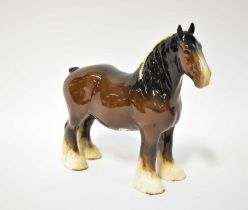 BESWICK; a brown shire horse, height 21cm.