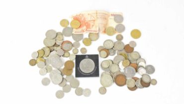 A small quantity of UK and world coinage and banknotes.