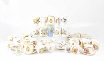 A quantity of Coronation mugs, saucers and other Victorian and later items.