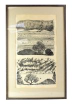 † LAETITIA YHAP (born 1941); black and white print 'Marine/Landscape', 54 x 30cm, framed and glazed.