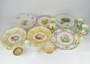 Various items of decorative Victorian and other pottery and porcelain, to include a pair of floral