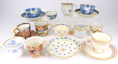 Sixteen items of late 18th and early 19th century porcelain, to include tea bowls, coffee cups and