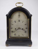 HALEY & MILNER, LONDON; a George III bracket clock with silvered face, the circular dial set with