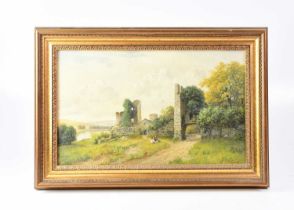 FRANK RAWLINGS OFFER (1847-1932); two pairs of oils on board, one pair depicting castle ruins with