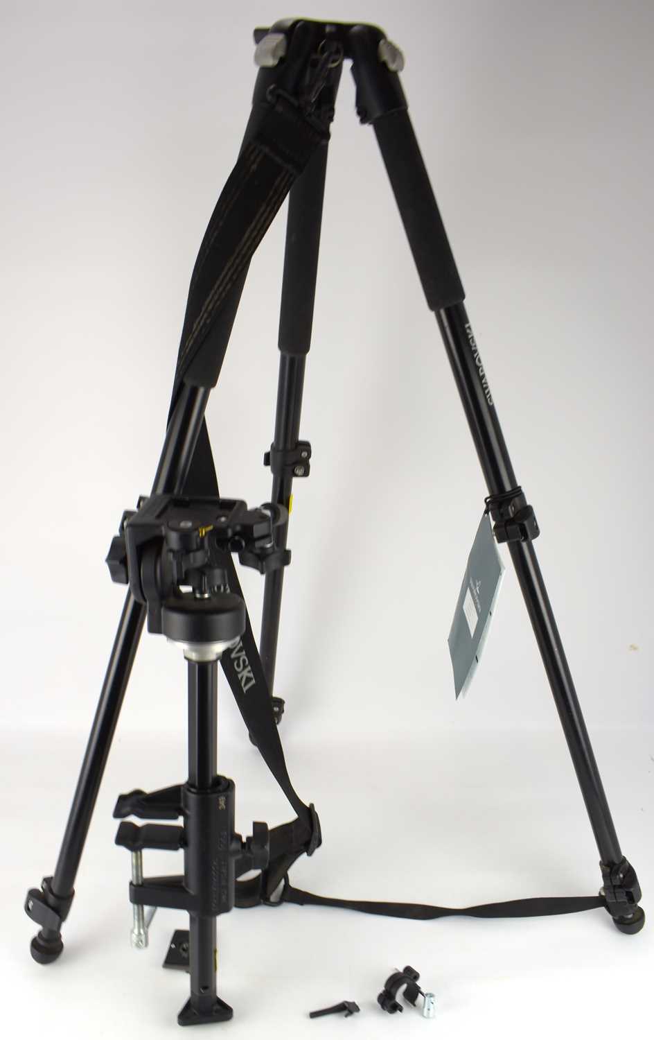 SWAROVSKI OPTIK; a professional tripod and head assembly for spotting scope and cameras, with