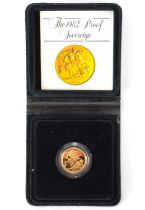 THE ROYAL MINT; a'1982 Proof Gold Sovereign', encapsulated, with certificate of authenticity and
