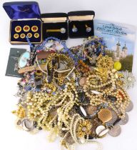 Various items of modern and vintage costume jewellery, watches, brooches, necklaces, bracelets,