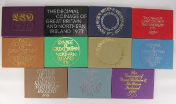 ROYAL MINT; 'The Coinage of Great Britain and Northern Ireland' packs, 1970 to 1980 inclusive (11).