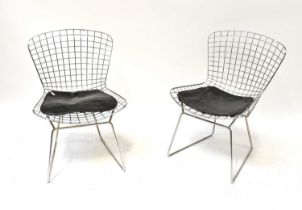 Four wire chairs, after Harry Bertoia (4). Condition Report: Only three seat pads