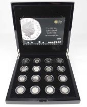 ROYAL MINT; a 'UK 50p Silver Proof Collection 40th Anniversary (1969-2009)', comprising sixteen