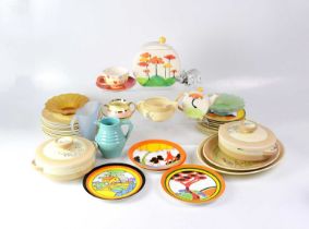A collection of mixed ceramics and glassware to include limited edition World of Clarice Cliff