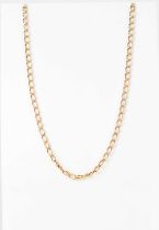 A 9ct gold chain necklace with twist links and lobster clasp, length approx. 49cm, approx. 4.7g.
