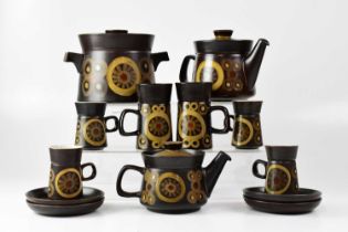 DENBY; a six-setting 'Arabesque' pattern coffee set. Condition Report: - There is a chip to the