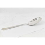 L BERTH; a Danish silver serving spoons with hammered decoration, length 28.5cm, approx 3.57ozt/