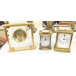 Two brass carriage clocks, the first with repeater movement by Hands and another by Estyma, plus a