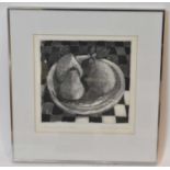 X JOAN DANNATT (born 1925); limited edition print, 'Pottery Plate and Pears', pencil signed lower