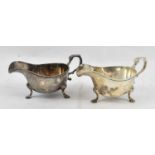 WAKELY & WHEELER; a pair of George VI hallmarked silver sauce boats, London 1937, combined approx