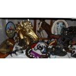 A large collection of horse ornaments including Shire horses, Leonardo Collection racing horse, a