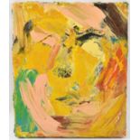 X PAUL RICHARDS (born 1949); oil on canvas, abstract portrait, 26 x 31cm, unframed.