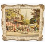 X HOUSIER; oil on canvas, Continental street scene, signed, 48.5 x 59cm, framed.