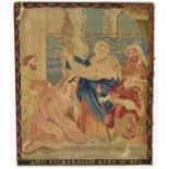 A Victorian tapestry worked by Ann Richardson, aged 14, 1852, 62 x 49cm, unframed.